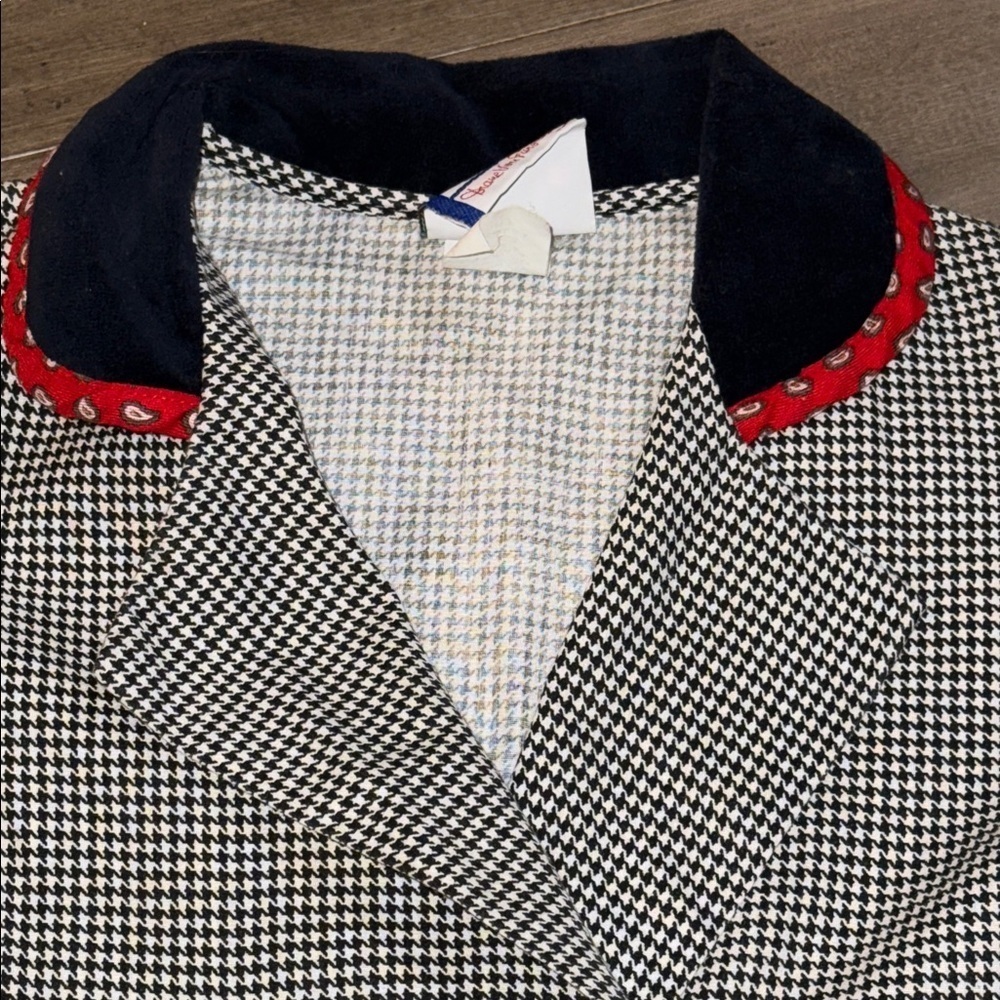 Diane Von Furstenberg Kids Vintage 80s Houndstooth Drop Waist Dress SZ 7 - Picture 2 of 7